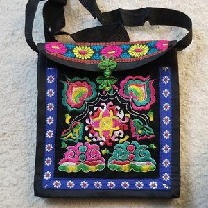 Embroidered ethnic shoulder bag